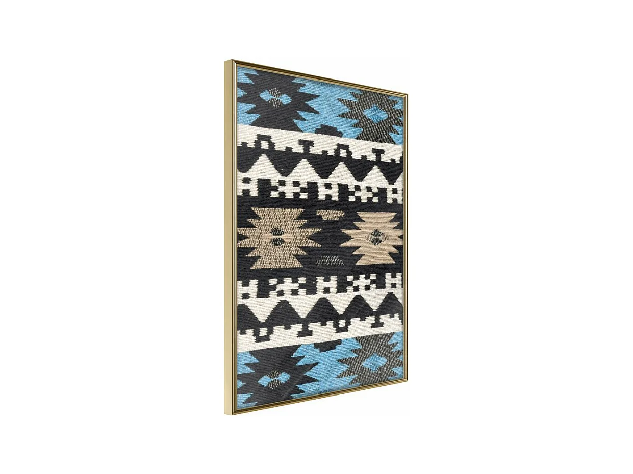 Affiche Murale Encadrée "Tribal Patterns" 30 x 42 cm Or