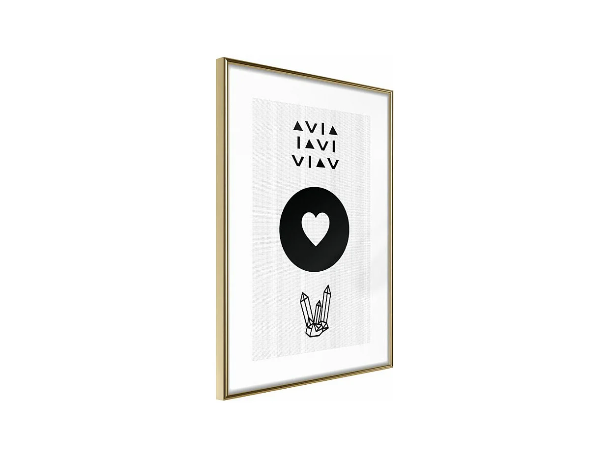 Affiche Murale Encadrée "Kindness" 21 x 30 cm Or