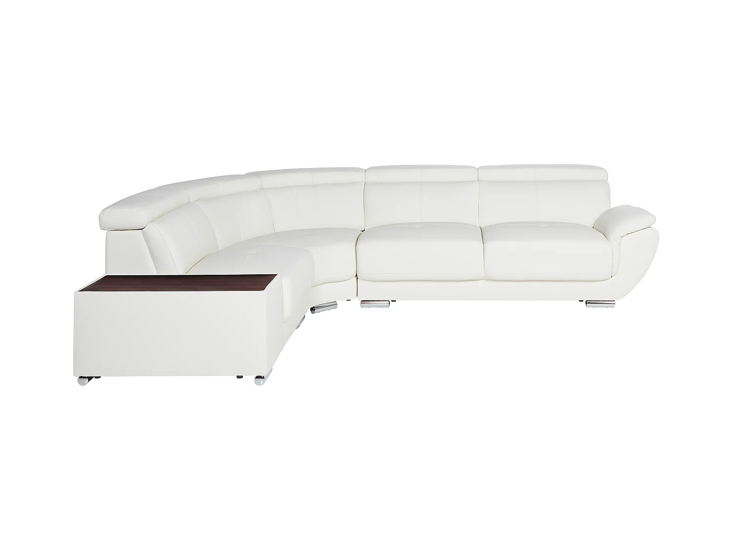 Ecksofa Leder - Ecke Links - Weiß - NAHIA