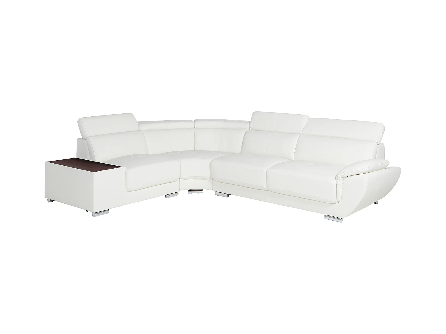 Ecksofa Leder - Ecke Links - Weiß - NAHIA