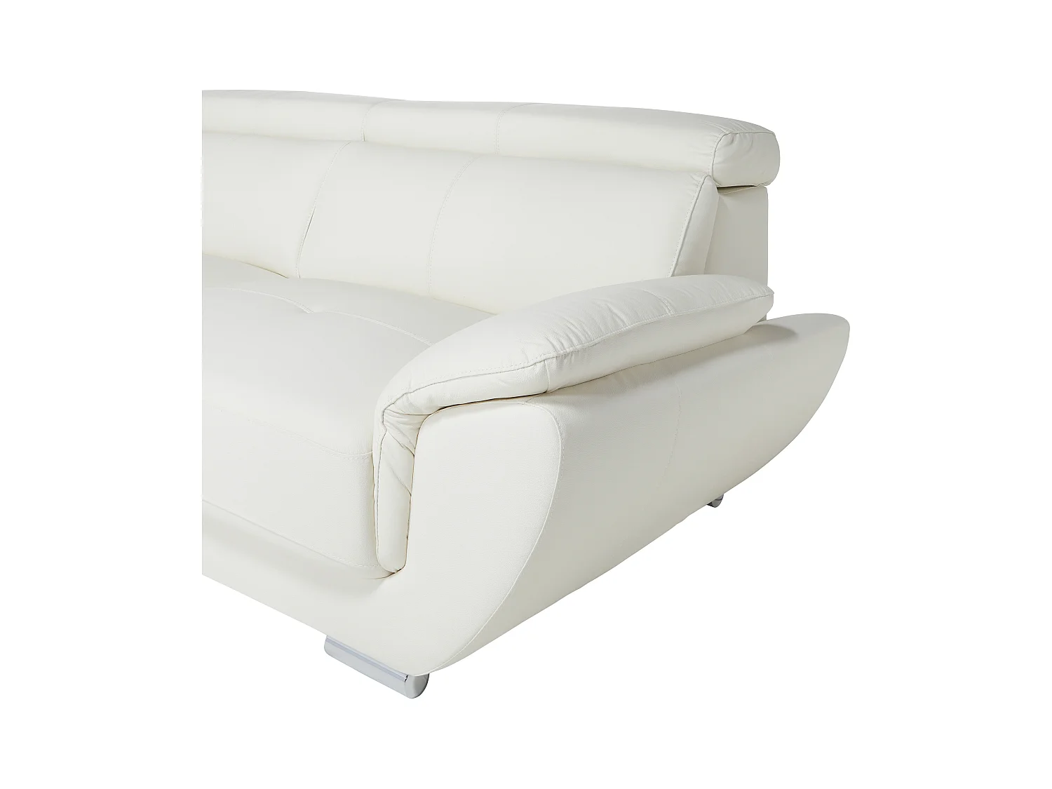 Ecksofa Leder - Ecke Links - Weiß - NAHIA