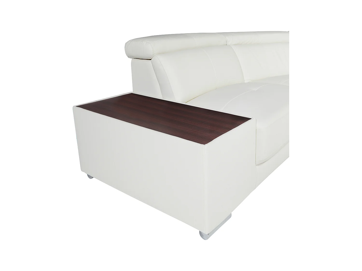 Ecksofa Leder - Ecke Links - Weiß - NAHIA