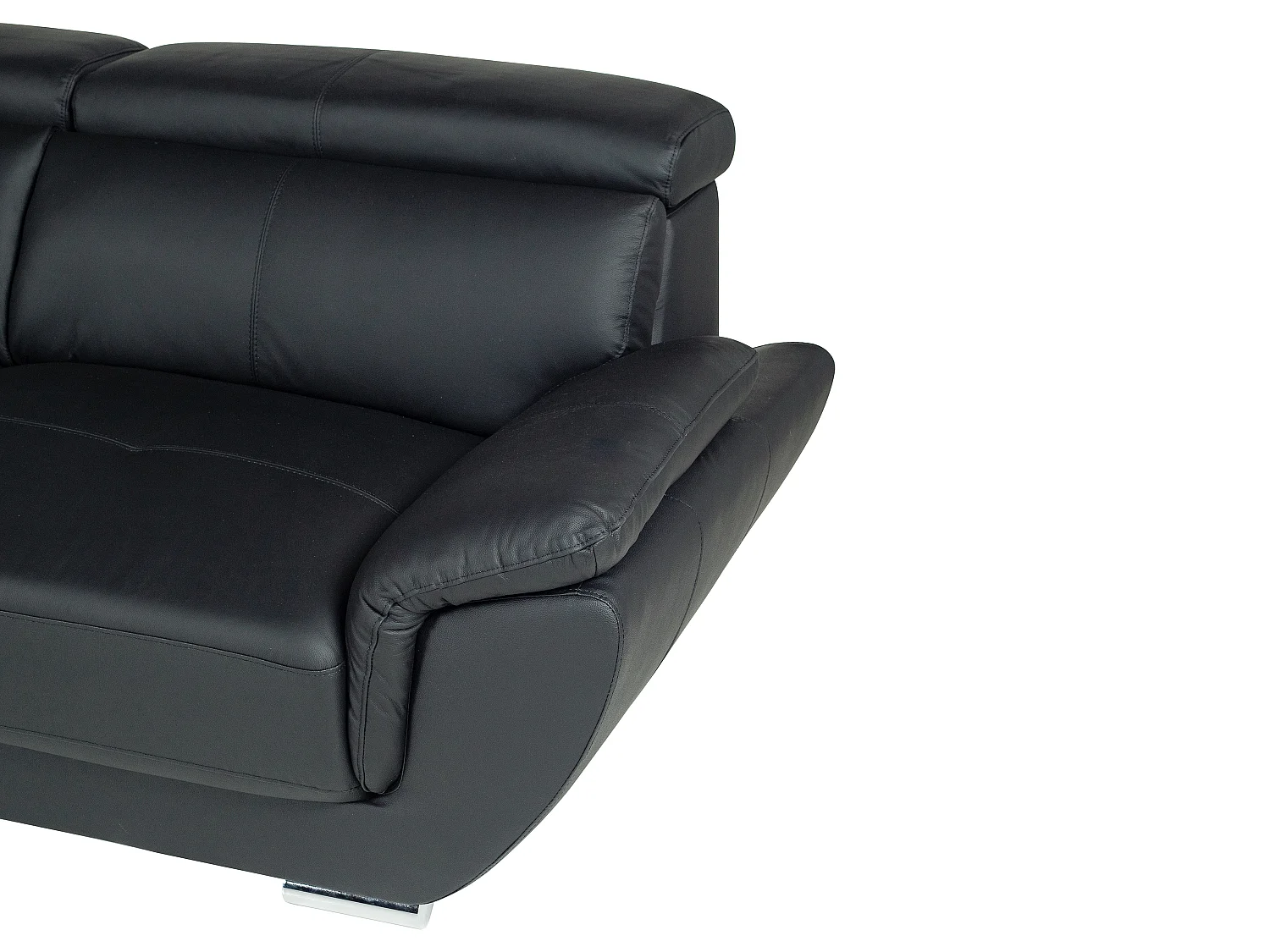 Hörnsoffa vänsterställd i svart läder NAHIA