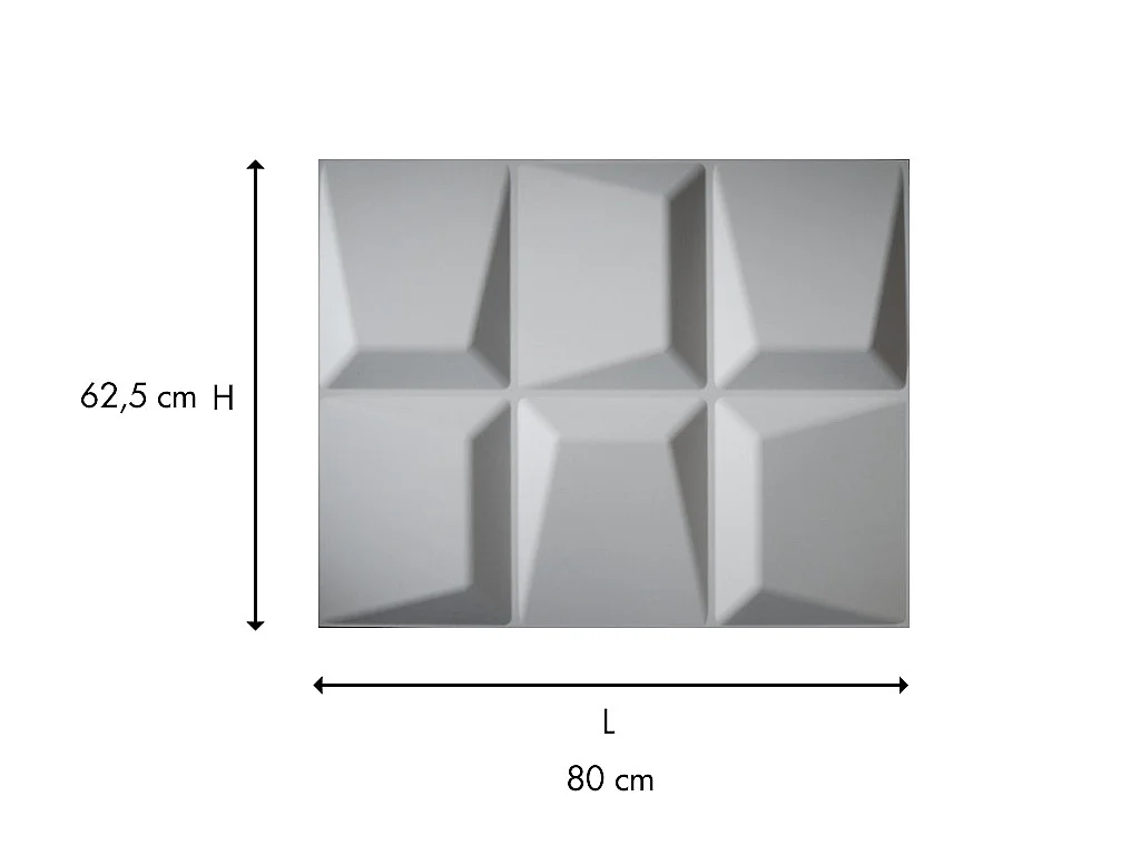 Wandpaneel 3D TESSEL om te verven - Set van 6 stuks, 3m²
