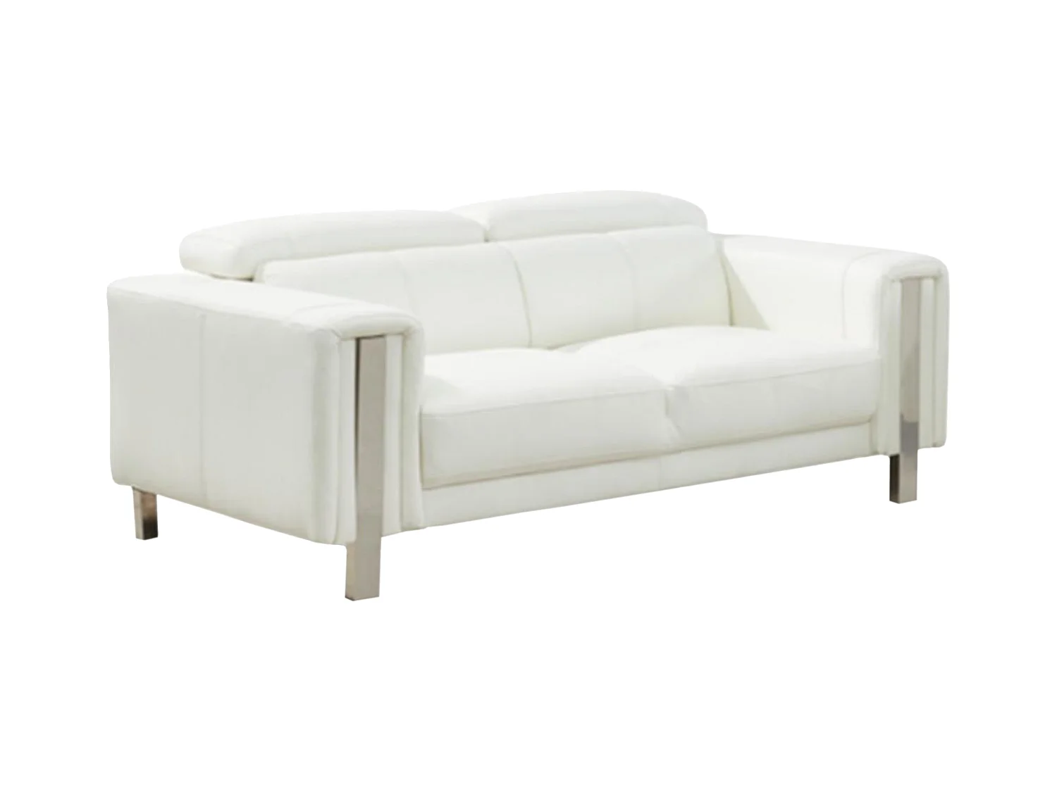 Driezits- en tweezitsbank van kunstleer MAROUA - Wit