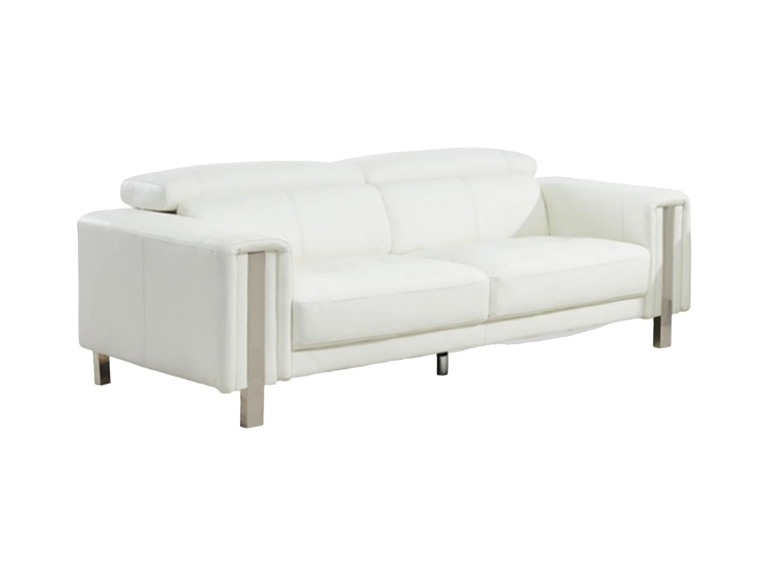 Sofá 3+2 plazas de piel sintética MAROUA - Blanco