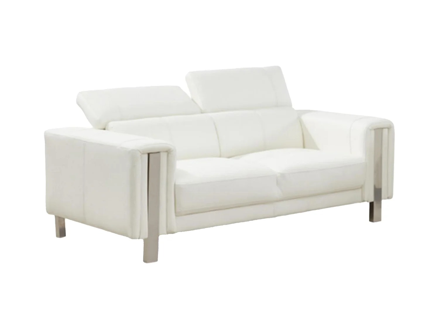 Sofá 3+2 plazas de piel sintética MAROUA - Blanco