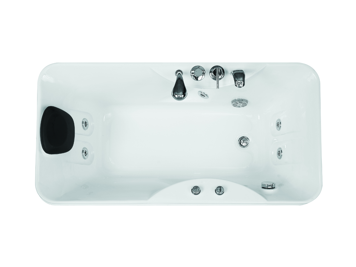 Whirlpool Badewanne - 1 Person  - 140 Liter - Ecke Rechts - GAVINO günstig online kaufen