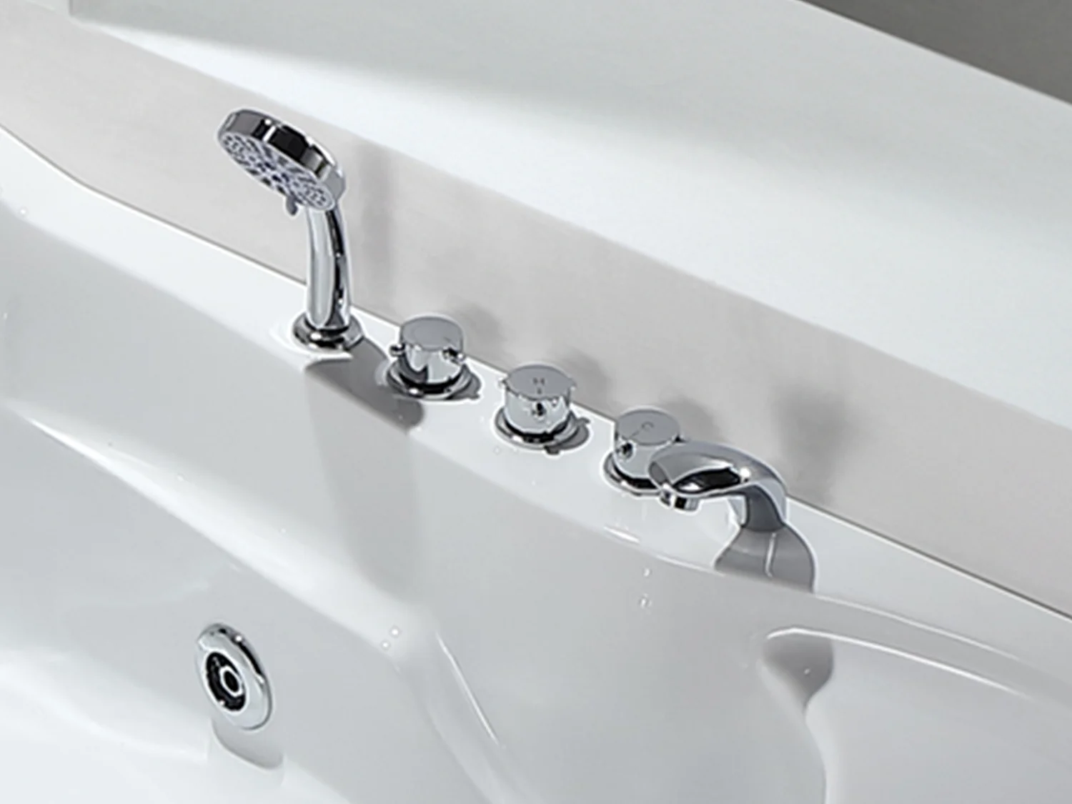 Baignoire balnéo blanche - 2 places - 385 L - 181 x 121 x 65 cm - Angle gauche - RAFINA