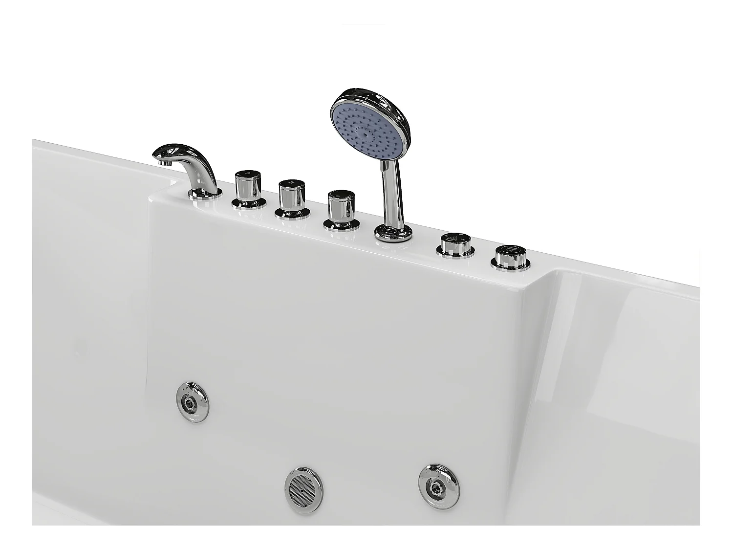 Baignoire balnéo - 2 places - 515 L - 182 x 122 x 62 cm - Angle droit - THALASSA