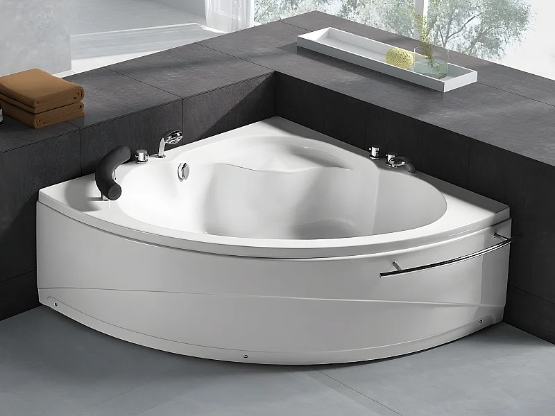 Baignoire d'angle NAVONA avec robinetterie - 263L - 135*135*54 cm