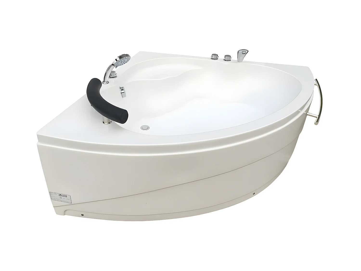 Eckbadewanne mit Armaturen - 263 L - 135 x 135 x 54 cm - NAVONA