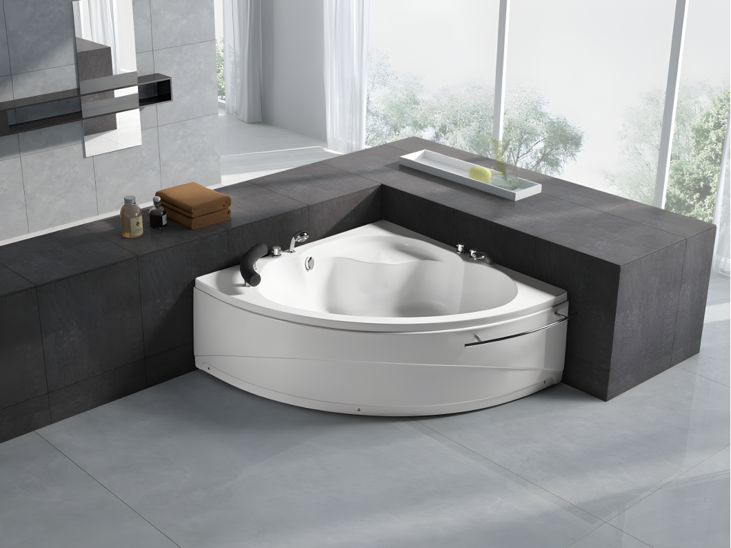 Baignoire d'angle NAVONA avec robinetterie - 263L - 135*135*54 cm
