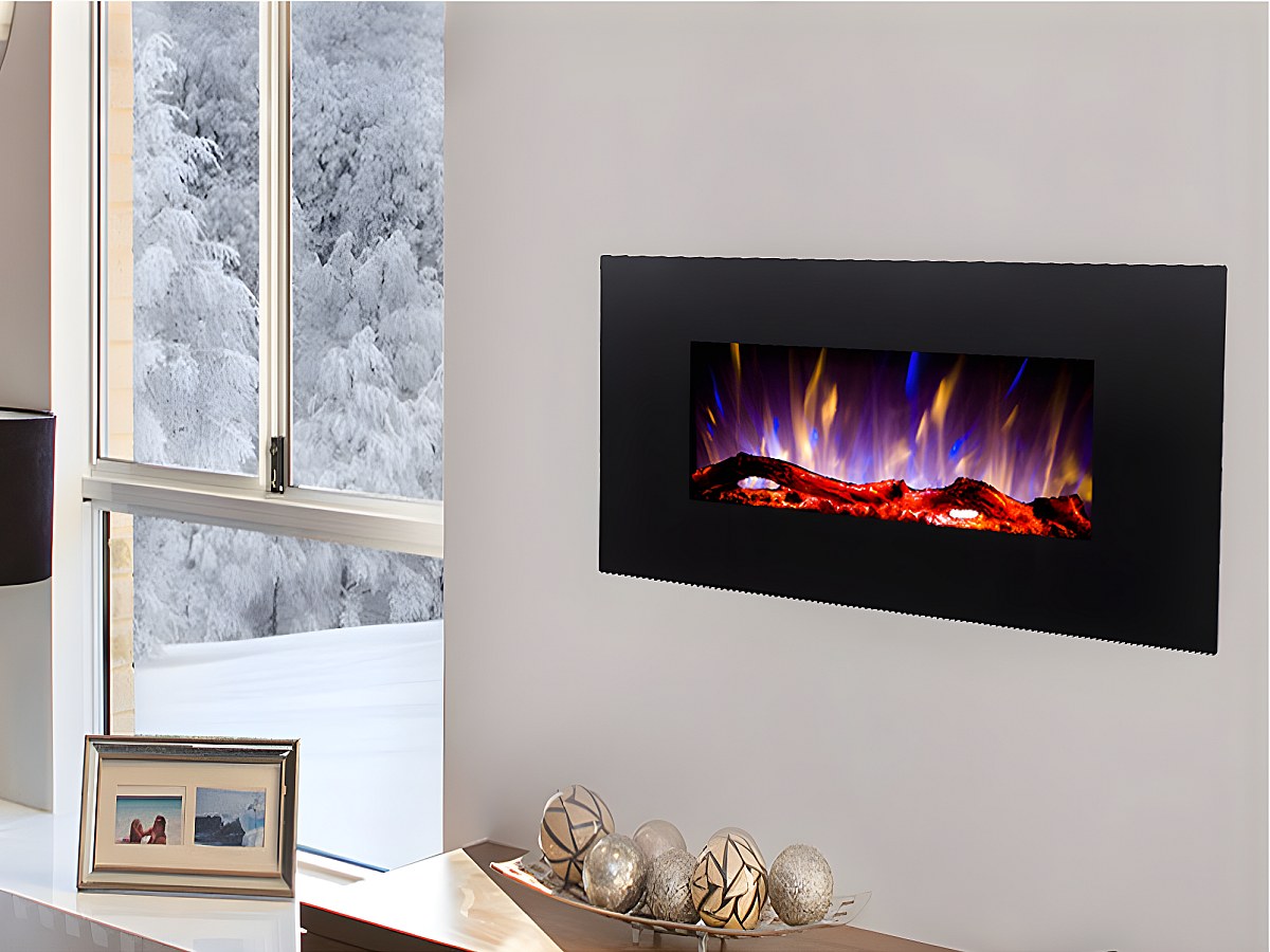 LED-Elektrokamin Wandkamin CHANDELA - Schwarz kaufen