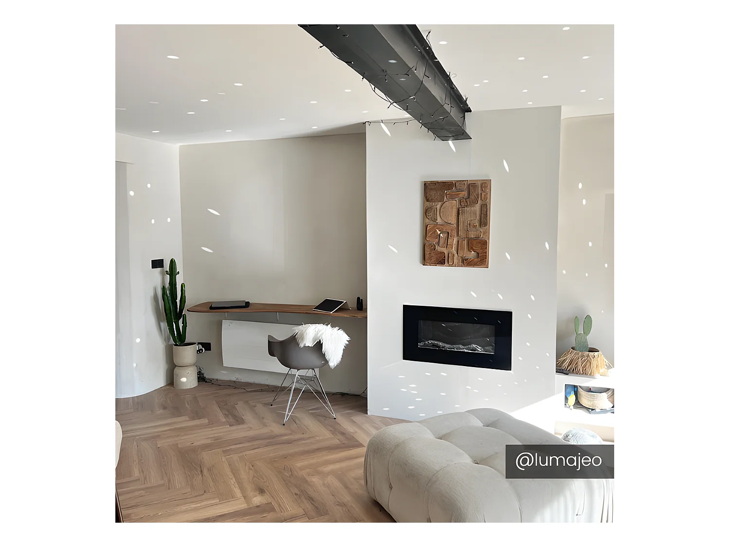 Cheminée électrique CHANDELA - Murale -  L84 x P14 x H45 cm - Noire