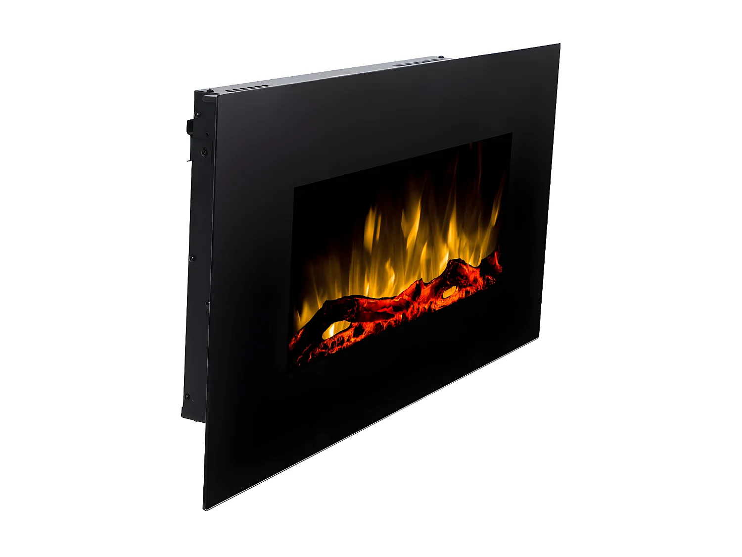 Kominek elektryczny CHANDELA - Szer. 84 x Gł. 14 x Wys. 45 cm - Czarny