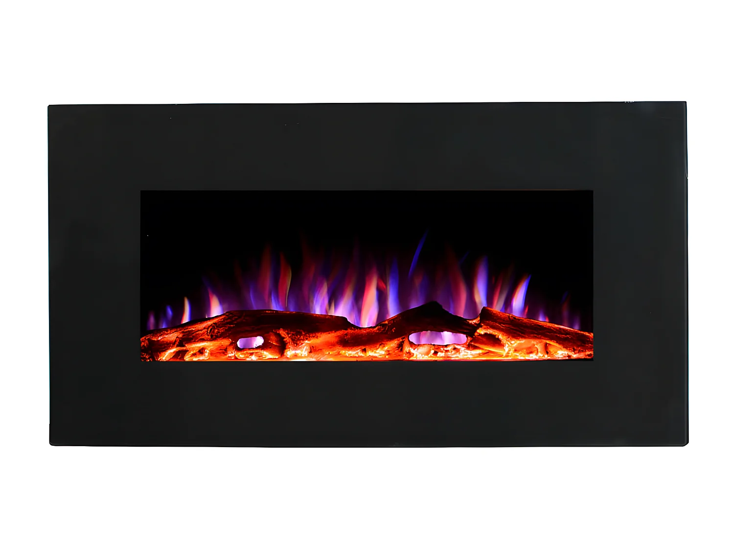 Kominek elektryczny CHANDELA - Szer. 84 x Gł. 14 x Wys. 45 cm - Czarny