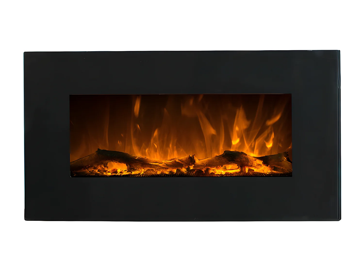 Kominek elektryczny CHANDELA - Szer. 84 x Gł. 14 x Wys. 45 cm - Czarny