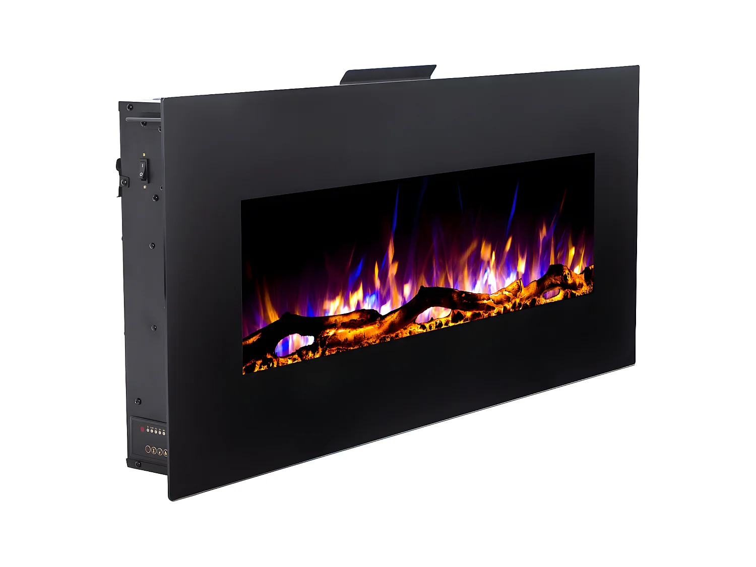 Elektrische sfeerhaard LALITA - L110 x D14 x H49 cm - Zwart