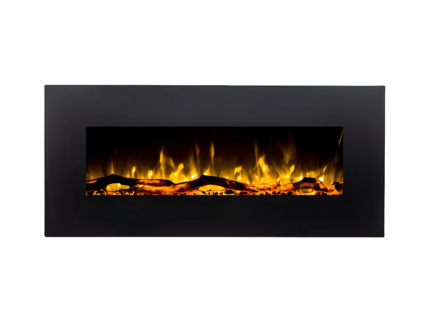 Elektrische sfeerhaard LALITA - L110 x D14 x H49 cm - Zwart