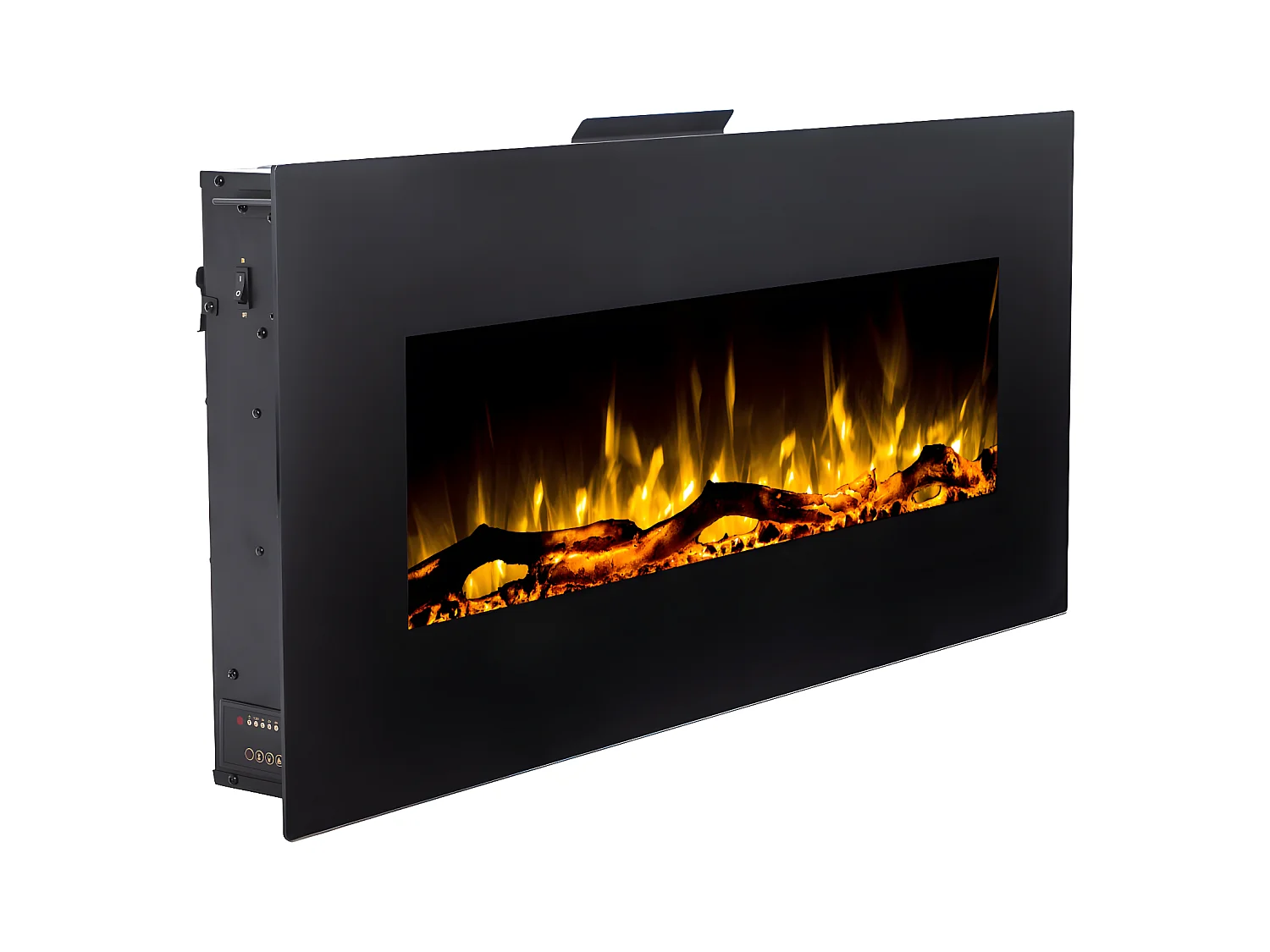 Chimenea eléctrica LALITA - Largo 110 x Ancho 14 x Alto 49 cm - Negra