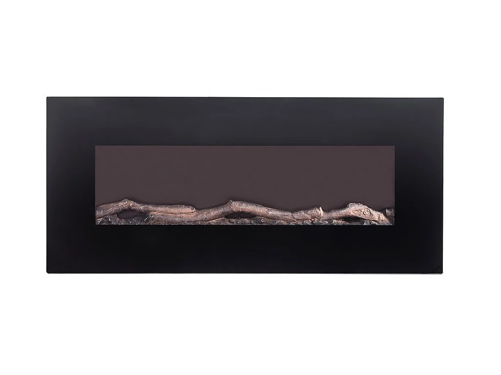 Cheminée électrique murale LALITA - L110 x P14 x H49 cm - Noire