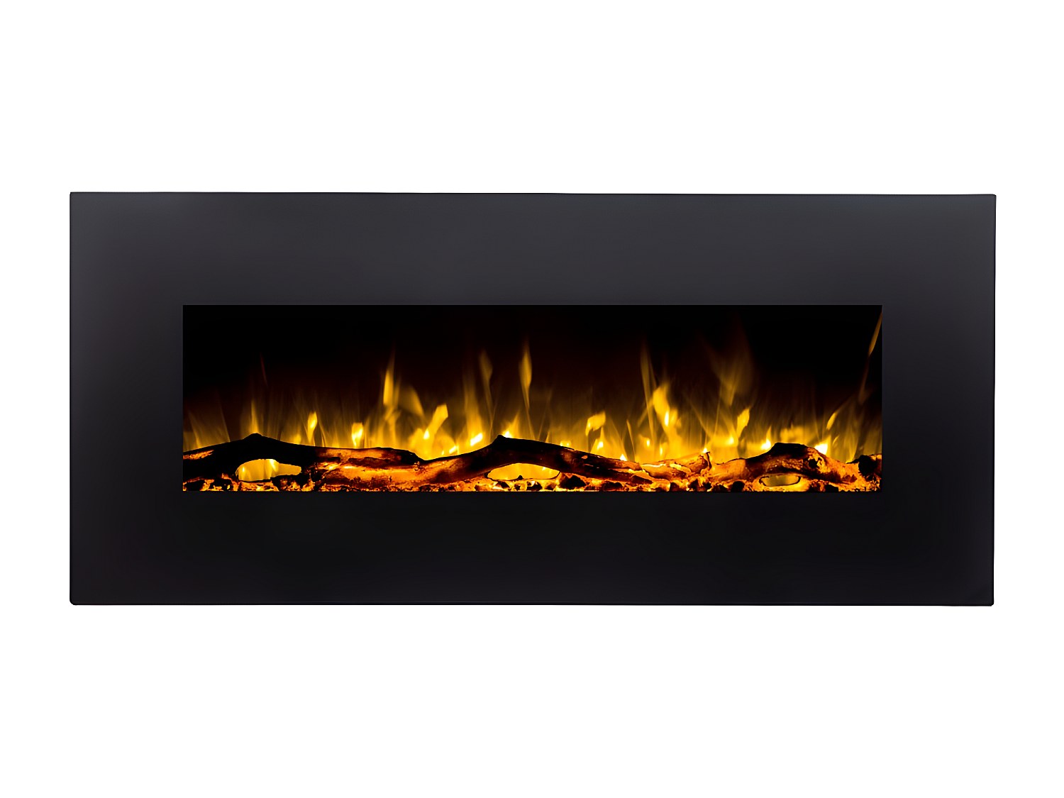 Elektrokamin Wandkamin - 110 x 14 x 49 cm - Schwarz - LALITA günstig online kaufen