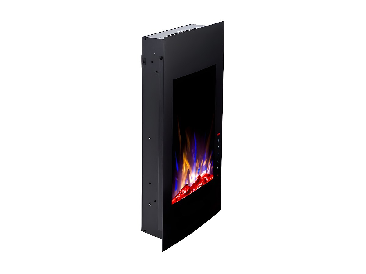 Chimenea eléctrica curva VULCANO L.41xAn.13xAlt.81cm Negra