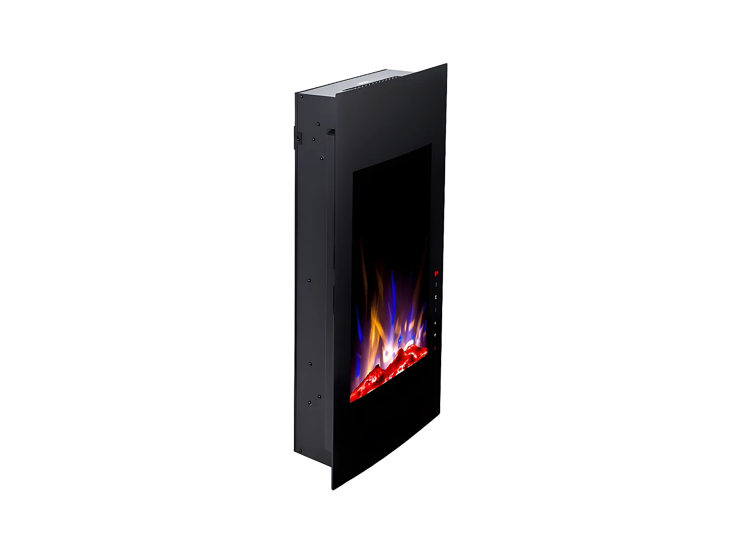 Cheminée électrique incurvée VULCANO - L41 x P13 x H81 cm - Noire