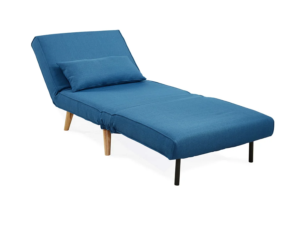 Fauteuil convertible POSIO en tissu - Bleu