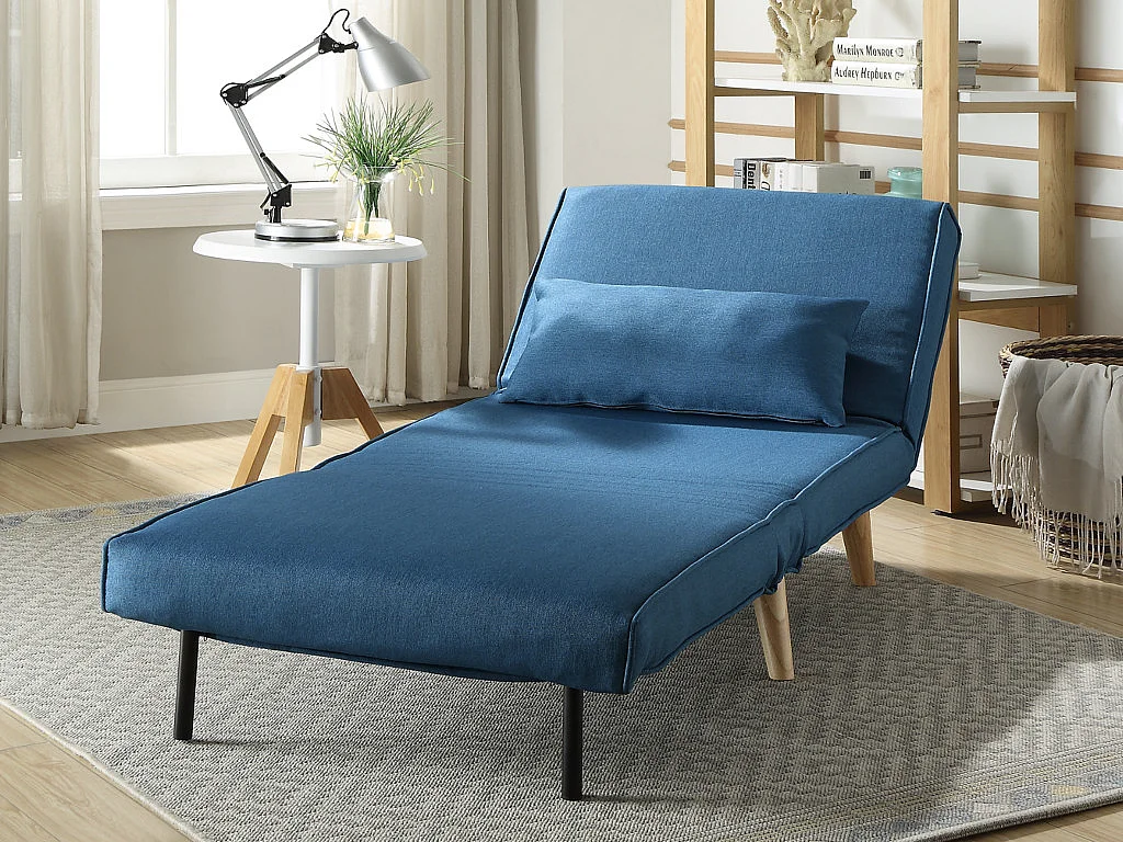 Sillón cama POSIO de tela - Azul