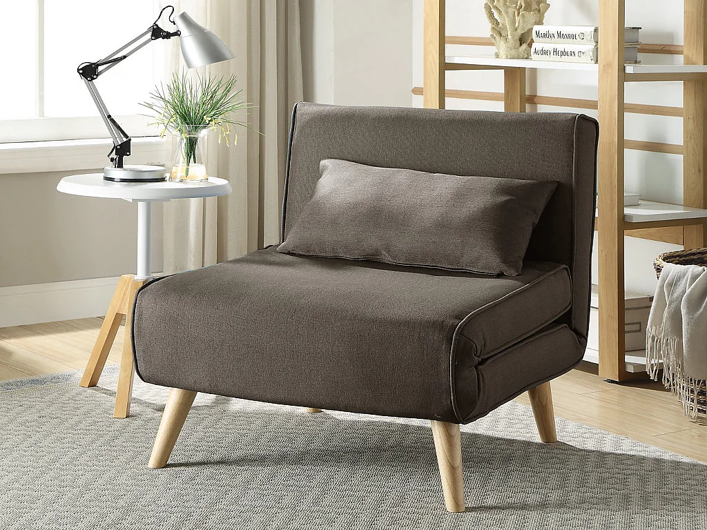 Fauteuil convertible POSIO en tissu - Taupe