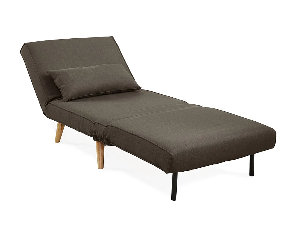 Sillón cama POSIO de tela - Marrón topo