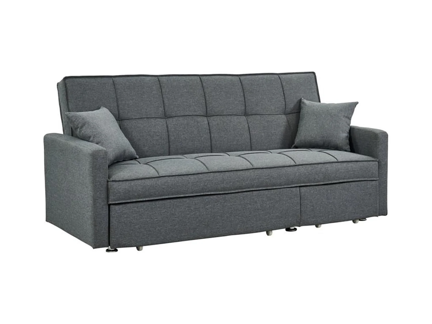 Canapé 3 places convertible en tissu CANETTI - Gris