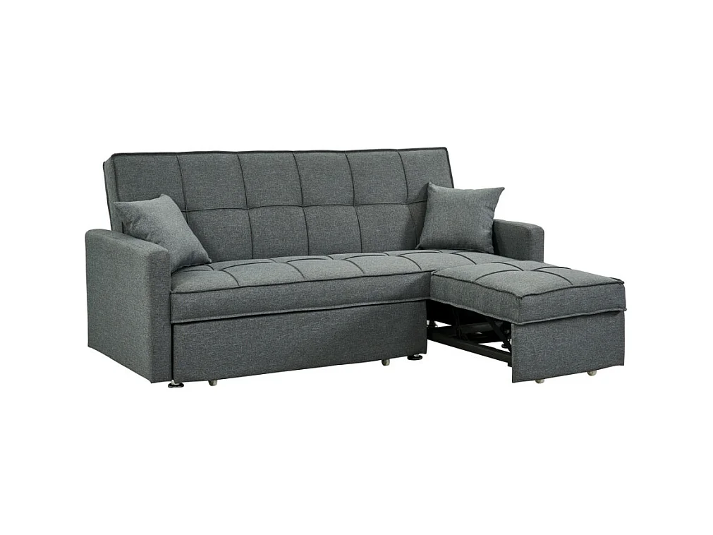Canapé 3 places convertible en tissu CANETTI - Gris