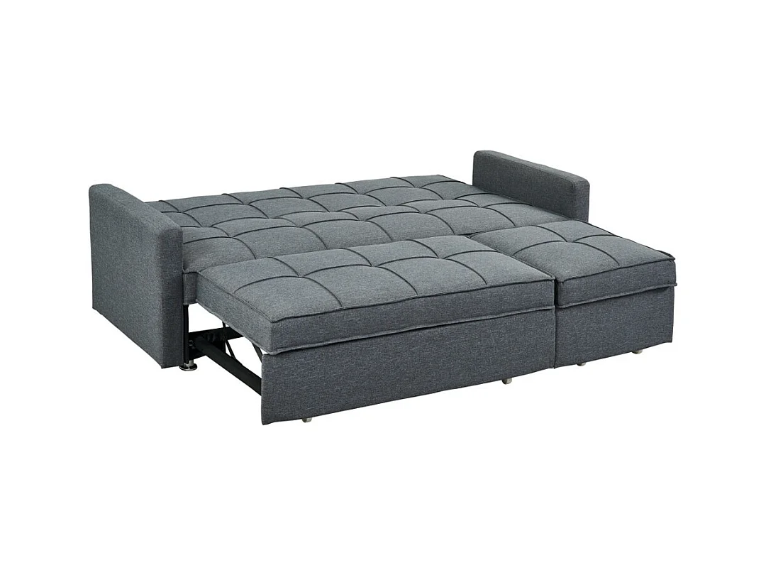 Sofá-cama de 3 plazas de tela CANETTI - Gris
