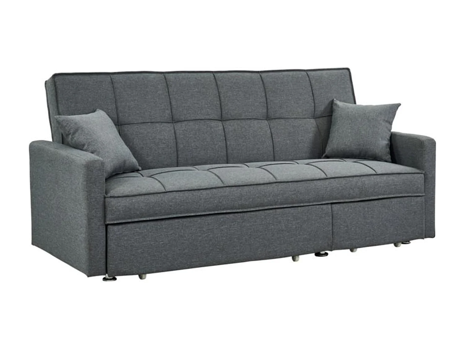 Canapé 3 places convertible en tissu CANETTI - Gris