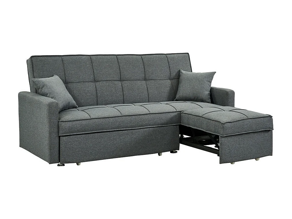 Canapé 3 places convertible en tissu CANETTI - Gris