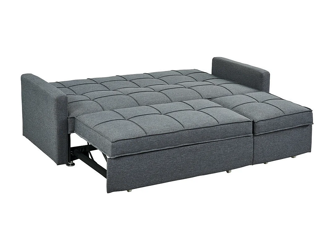 Canapé 3 places convertible en tissu CANETTI - Gris