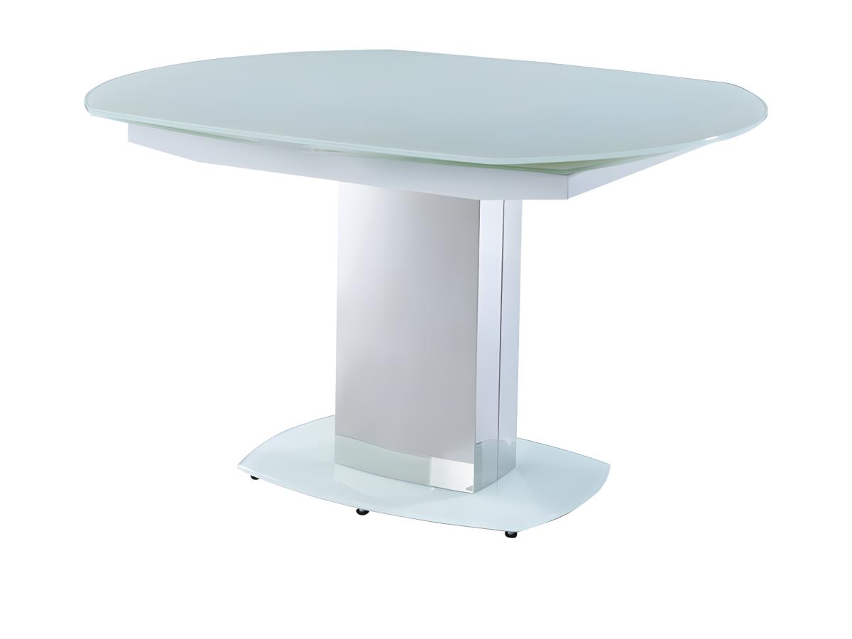 Esstisch ausziehbar - Glas & Metall - Weiß - TALICIA günstig online kaufen