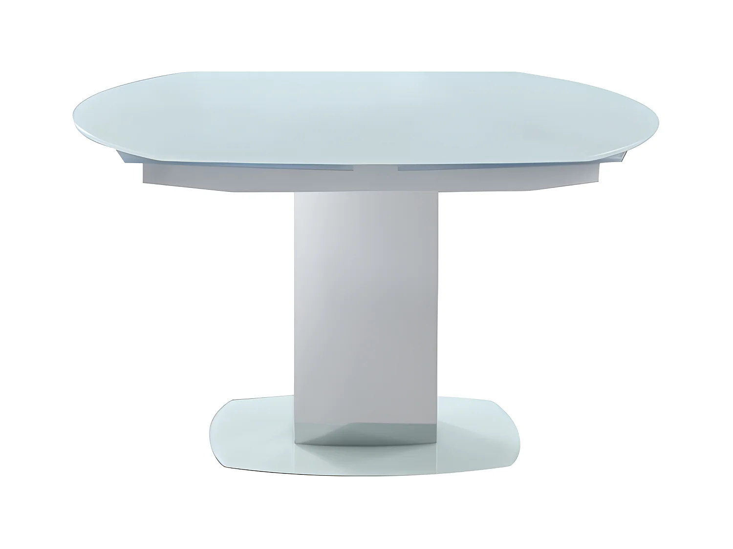 Table à manger extensible TALICIA - Verre trempé & métal - 6 à 8 personnes - Coloris Blanc