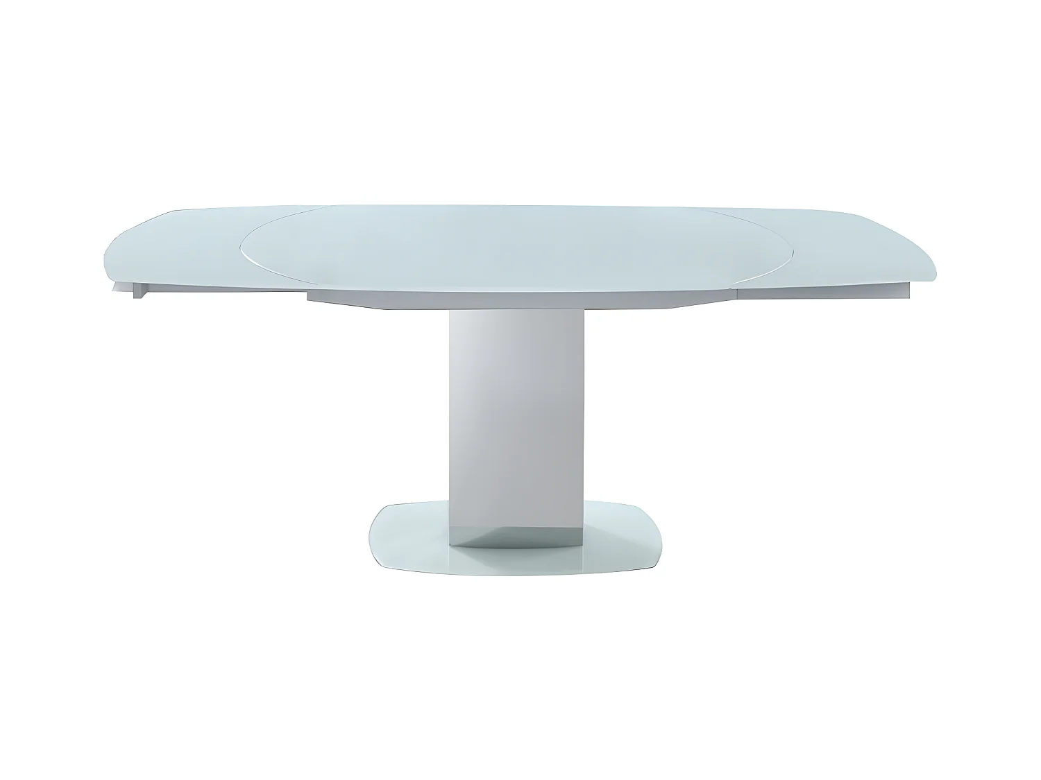 Table à manger extensible TALICIA - Verre trempé & métal - 6 à 8 personnes - Coloris Blanc