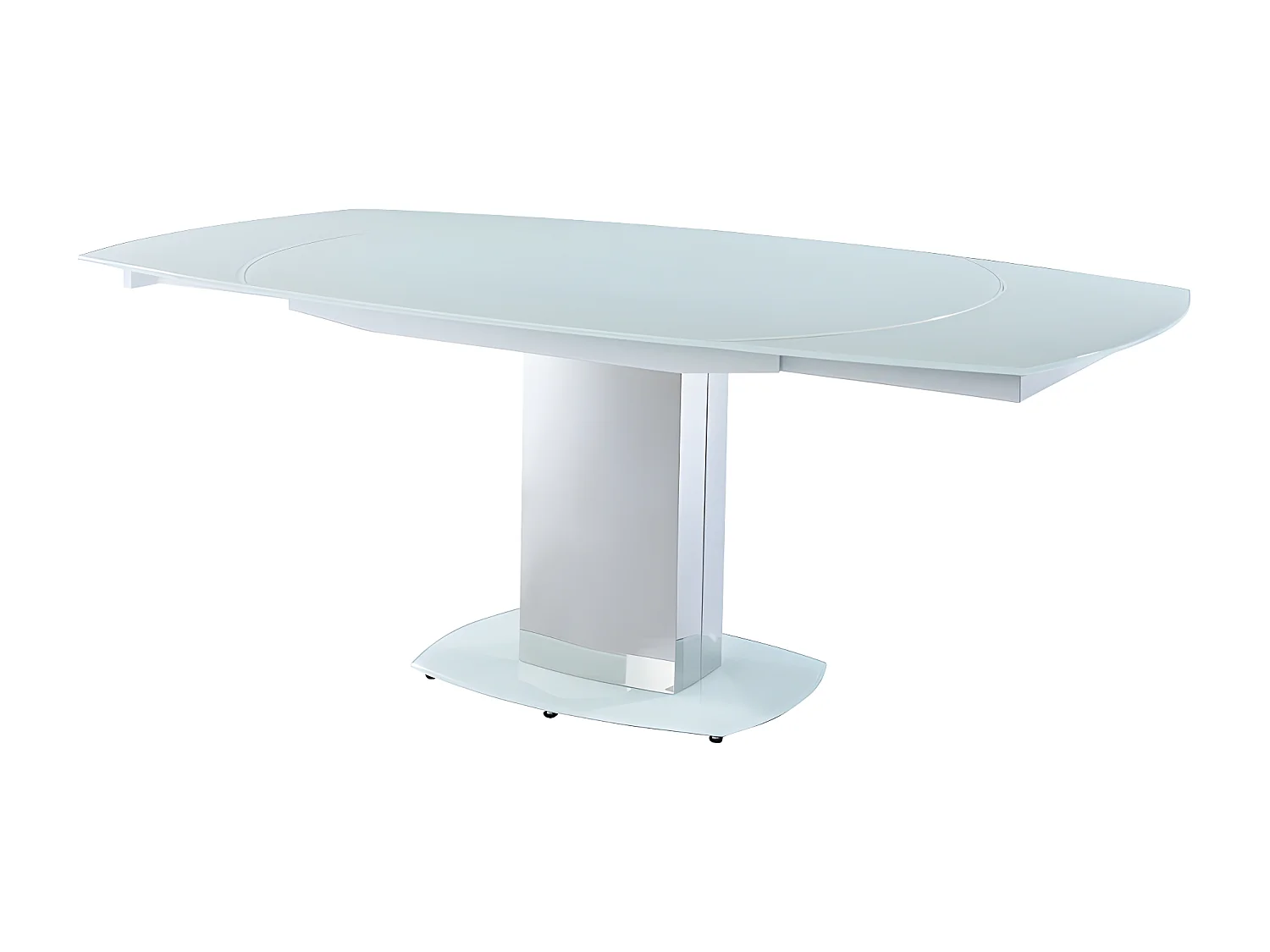 Tavolo da pranzo allungabile 6 a 8 posti in vetro temperato e metallo Bianco - TALICIA