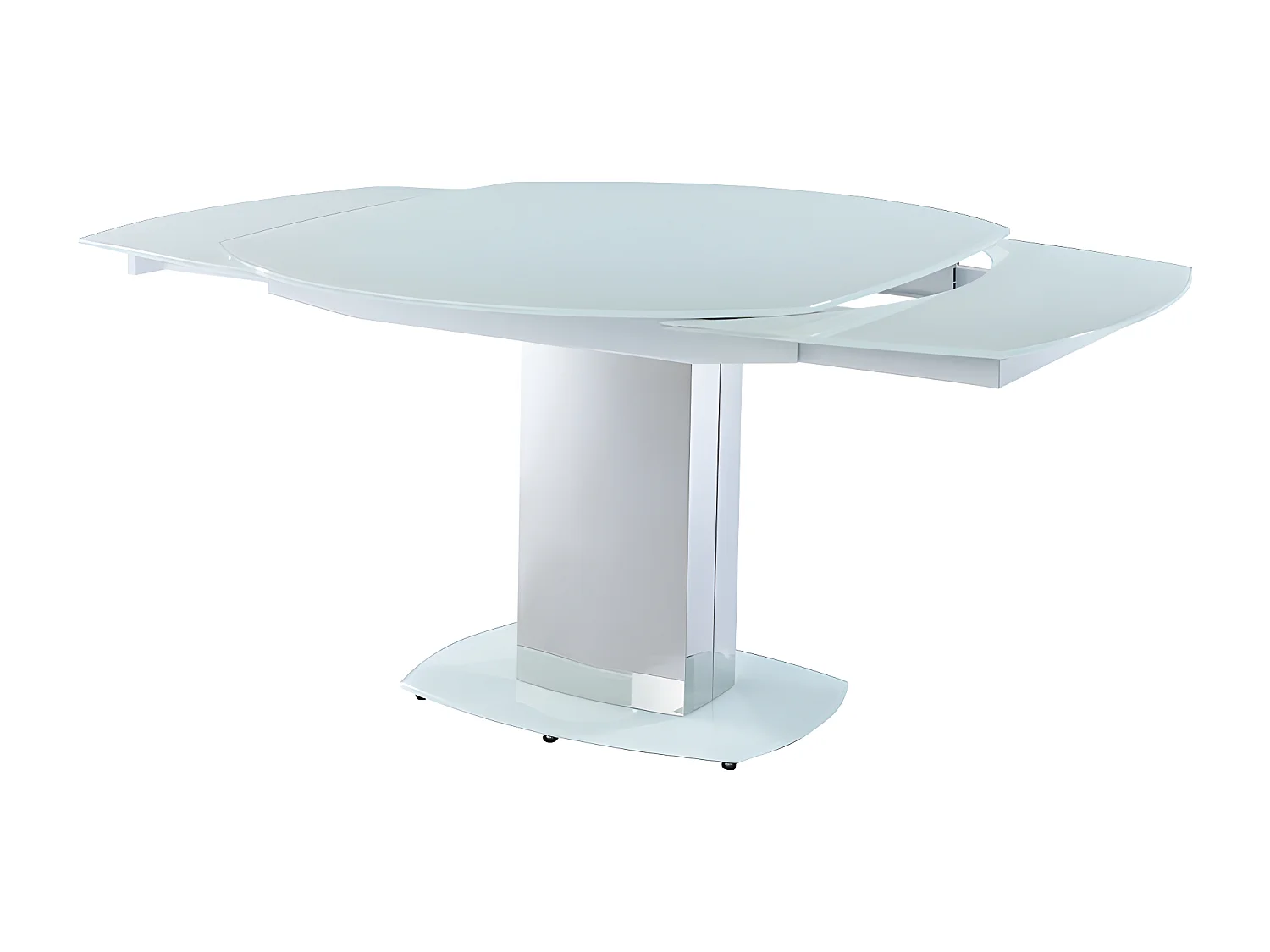 Tavolo da pranzo allungabile 6 a 8 posti in vetro temperato e metallo Bianco - TALICIA