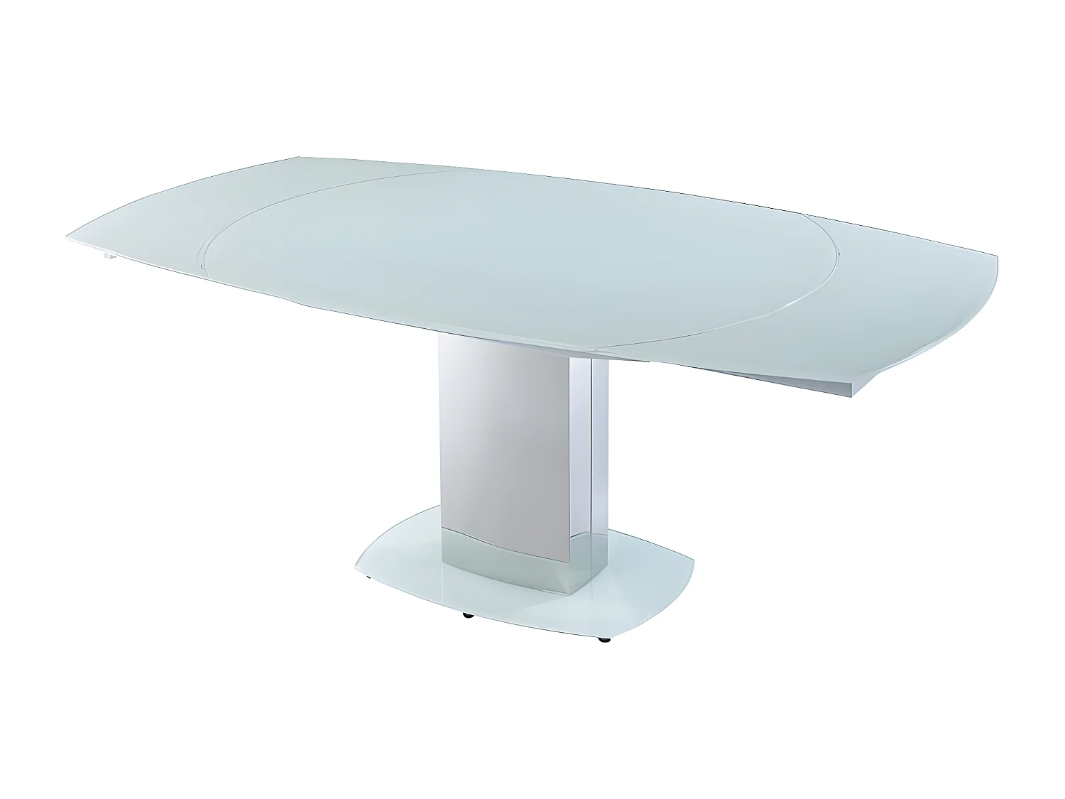 Tavolo da pranzo allungabile 6 a 8 posti in vetro temperato e metallo Bianco - TALICIA