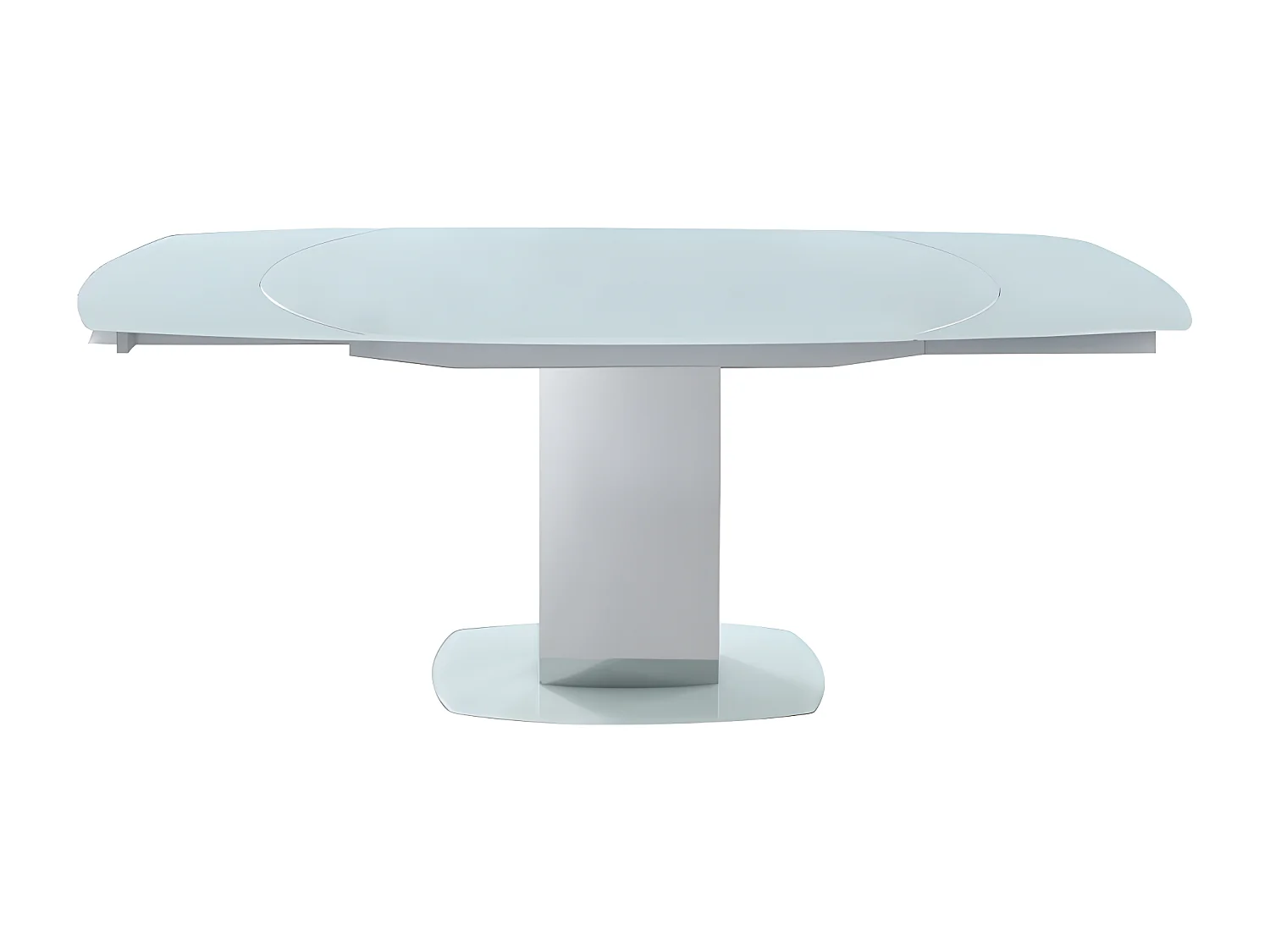 Tavolo da pranzo allungabile 6 a 8 posti in vetro temperato e metallo Bianco - TALICIA