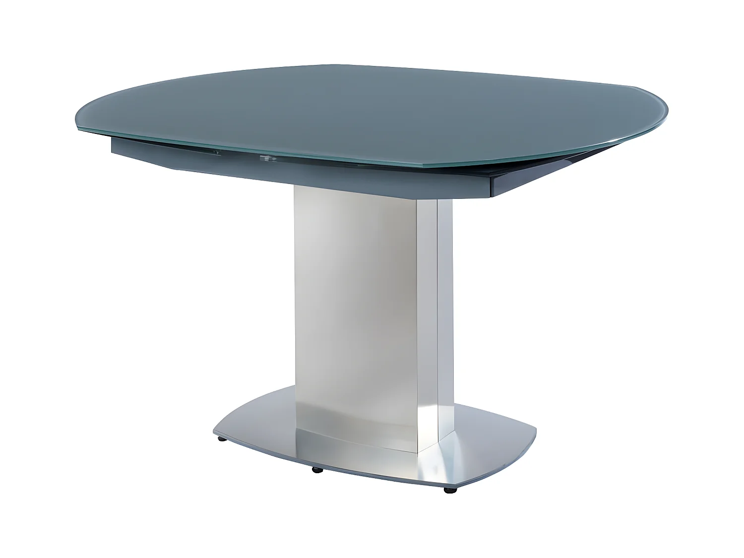 Table à manger extensible TALICIA - Verre trempé & métal - 6 à 8 personnes - Coloris Gris