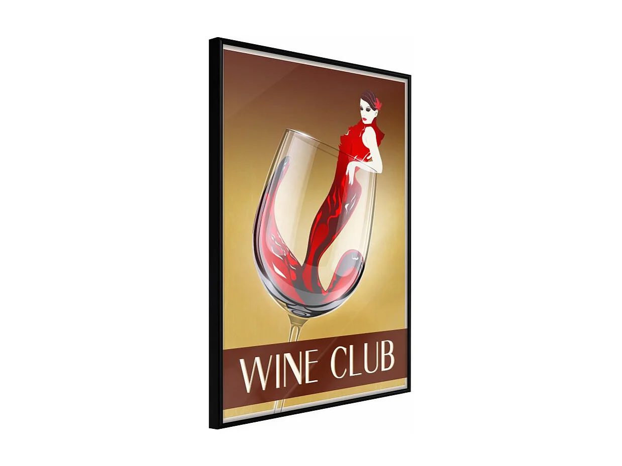 Affiche Murale Encadrée "Woman is Like a Wine" 21 x 30 cm Noir