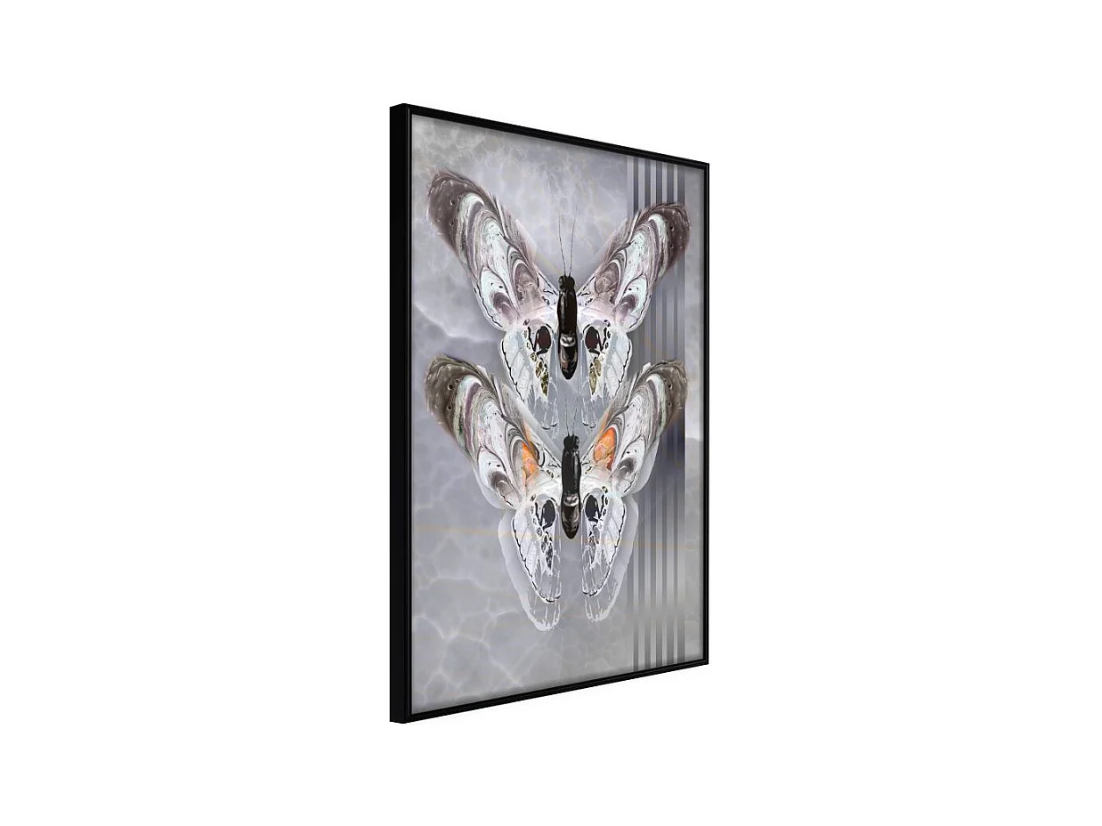 Affiche Murale Encadrée "Two Moths" 30 x 42 cm Noir