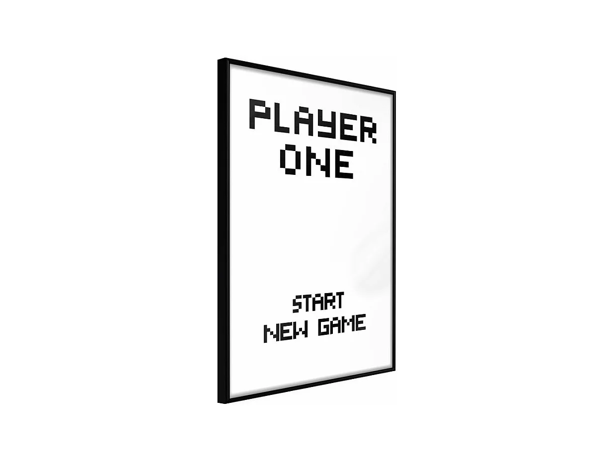 Affiche Murale Encadrée "Player One" 21 x 30 cm Noir